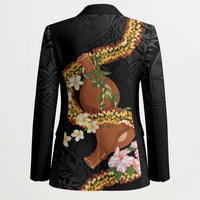 Aloha Hawaii Ipu Gourd Mix ʻĀkulikuli Lei Blazer Obsidian Black LT7 - Polynesian Pride