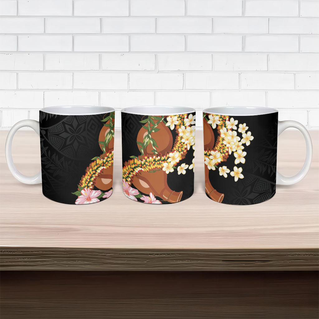 Aloha Hawaii Ipu Gourd Mix ʻĀkulikuli Lei Ceramic Mug Obsidian Black LT7 - Polynesian Pride