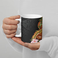 Aloha Hawaii Ipu Gourd Mix ʻĀkulikuli Lei Ceramic Mug Obsidian Black LT7 - Polynesian Pride