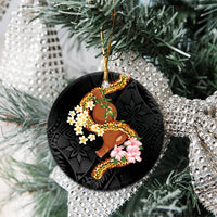 Aloha Hawaii Ipu Gourd Mix ʻĀkulikuli Lei Ceramic Ornament Obsidian Black LT7 - Polynesian Pride