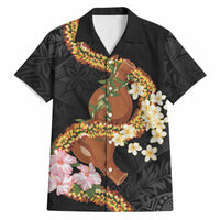 Aloha Hawaii Ipu Gourd Mix ʻĀkulikuli Lei Hawaiian Shirt Obsidian Black LT7 Obsidian Black - Polynesian Pride