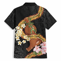 Aloha Hawaii Ipu Gourd Mix ʻĀkulikuli Lei Hawaiian Shirt Obsidian Black LT7 - Polynesian Pride