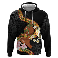 Aloha Hawaii Ipu Gourd Mix ʻĀkulikuli Lei Hoodie Obsidian Black LT7 Pullover Hoodie Obsidian Black - Polynesian Pride