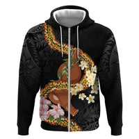 Aloha Hawaii Ipu Gourd Mix ʻĀkulikuli Lei Hoodie Obsidian Black LT7 Zip Hoodie Obsidian Black - Polynesian Pride