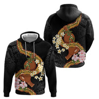 Aloha Hawaii Ipu Gourd Mix ʻĀkulikuli Lei Hoodie Obsidian Black LT7 - Polynesian Pride