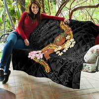 Aloha Hawaii Ipu Gourd Mix ʻĀkulikuli Lei Quilt Obsidian Black LT7 - Polynesian Pride