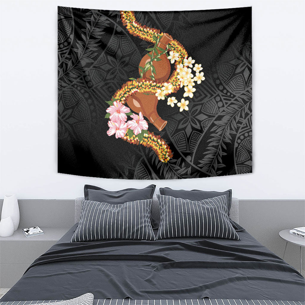 Aloha Hawaii Ipu Gourd Mix ʻĀkulikuli Lei Tapestry Obsidian Black LT7 - Polynesian Pride