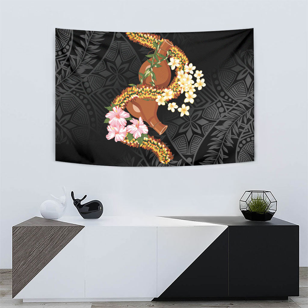 Aloha Hawaii Ipu Gourd Mix ʻĀkulikuli Lei Tapestry Obsidian Black LT7 - Polynesian Pride