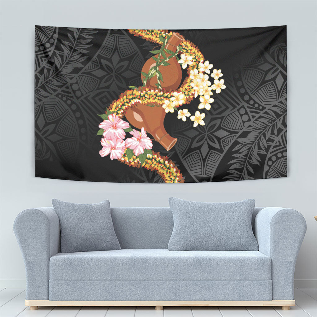 Aloha Hawaii Ipu Gourd Mix ʻĀkulikuli Lei Tapestry Obsidian Black LT7 - Polynesian Pride
