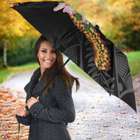 Aloha Hawaii Ipu Gourd Mix ʻĀkulikuli Lei Umbrella Obsidian Black LT7 - Polynesian Pride