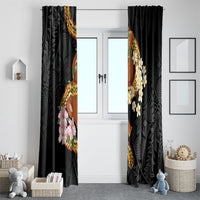 Aloha Hawaii Ipu Gourd Mix ʻĀkulikuli Lei Window Curtain Obsidian Black LT7 - Polynesian Pride