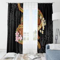 Aloha Hawaii Ipu Gourd Mix ʻĀkulikuli Lei Window Curtain Obsidian Black LT7 - Polynesian Pride
