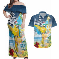 Funny Tropical Christmas Couples Matching Off Shoulder Maxi Dress and Hawaiian Shirt Tis The Season To Get Tipsy LT7 Colorful - Polynesian Pride