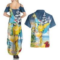 Funny Tropical Christmas Couples Matching Summer Maxi Dress and Hawaiian Shirt Tis The Season To Get Tipsy