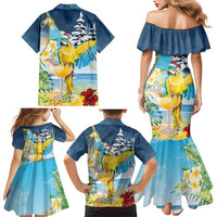 Funny Tropical Christmas Family Matching Mermaid Dress and Hawaiian Shirt Tis The Season To Get Tipsy