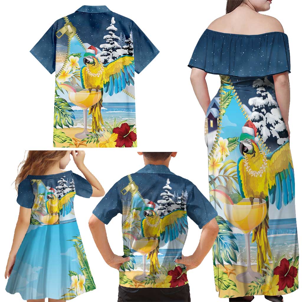 Funny Tropical Christmas Family Matching Off Shoulder Maxi Dress and Hawaiian Shirt Tis The Season To Get Tipsy LT7 - Polynesian Pride