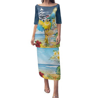 Funny Tropical Christmas Family Matching Puletasi and Hawaiian Shirt Tis The Season To Get Tipsy LT7 Mom's Dress Colorful - Polynesian Pride