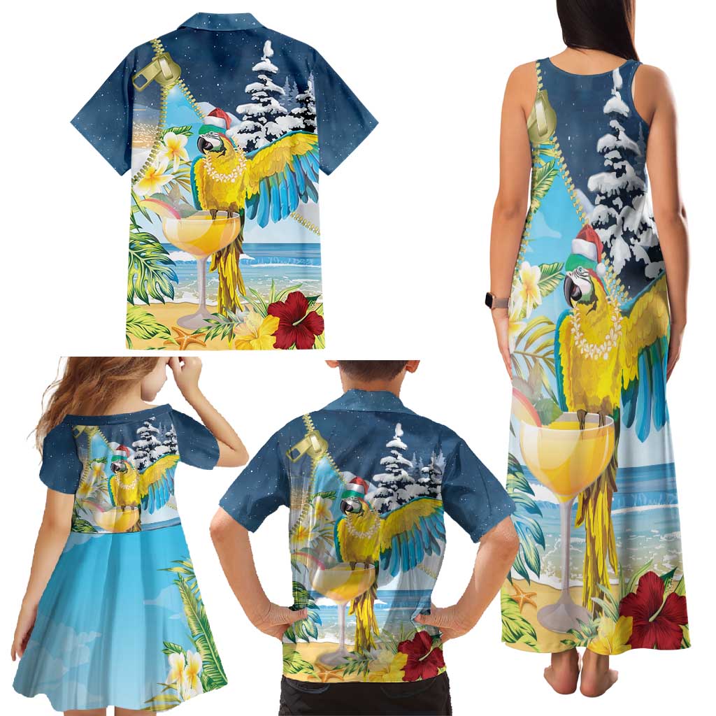 Funny Tropical Christmas Family Matching Tank Maxi Dress and Hawaiian Shirt Tis The Season To Get Tipsy LT7 - Polynesian Pride