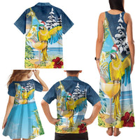 Funny Tropical Christmas Family Matching Tank Maxi Dress and Hawaiian Shirt Tis The Season To Get Tipsy LT7 - Polynesian Pride