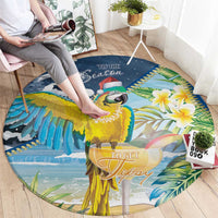 Funny Tropical Christmas Round Carpet Tis The Season To Get Tipsy LT7 - Polynesian Pride