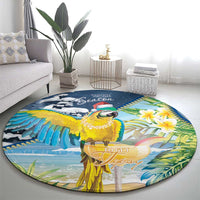 Funny Tropical Christmas Round Carpet Tis The Season To Get Tipsy LT7 - Polynesian Pride