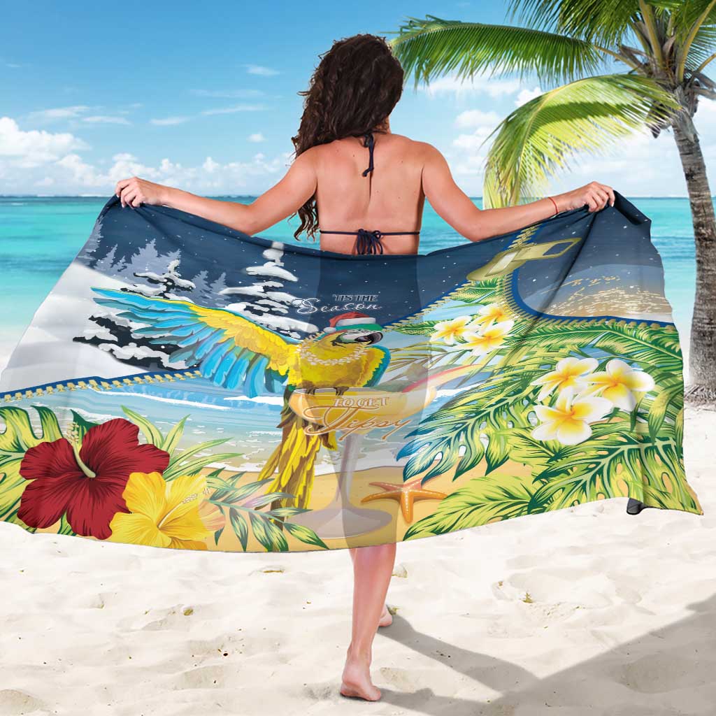 Funny Tropical Christmas Sarong Tis The Season To Get Tipsy LT7 - Polynesian Pride