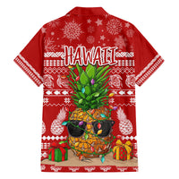 Hawaii Pineapple Christmas Family Matching Off Shoulder Maxi Dress and Hawaiian Shirt Mele Kalikimaka LT7 - Polynesian Pride