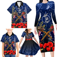 Anzac Family Matching Long Sleeve Bodycon Dress and Hawaiian Shirt Australia Aboriginal Mix New Zealand Slouch Hats LT7 - Polynesian Pride