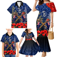 Anzac Family Matching Mermaid Dress and Hawaiian Shirt Australia Aboriginal Mix New Zealand Slouch Hats LT7 - Polynesian Pride