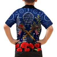 Anzac Family Matching Off Shoulder Maxi Dress and Hawaiian Shirt Australia Aboriginal Mix New Zealand Slouch Hats LT7 - Polynesian Pride