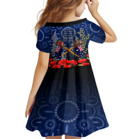 Anzac Family Matching Off Shoulder Maxi Dress and Hawaiian Shirt Australia Aboriginal Mix New Zealand Slouch Hats LT7 - Polynesian Pride