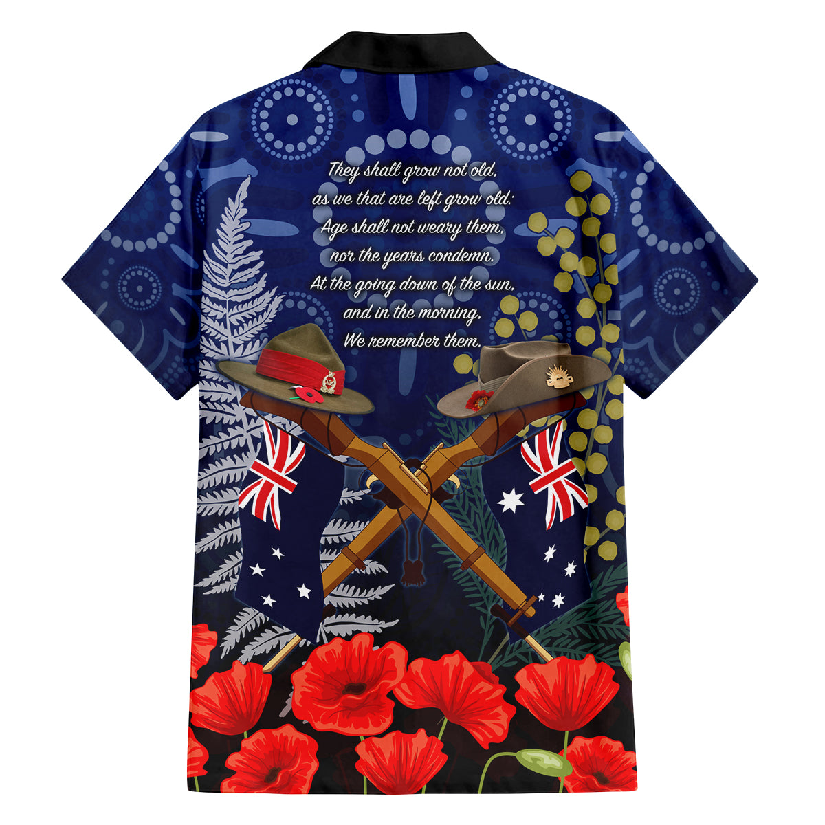Anzac Family Matching Off Shoulder Maxi Dress and Hawaiian Shirt Australia Aboriginal Mix New Zealand Slouch Hats LT7 - Polynesian Pride