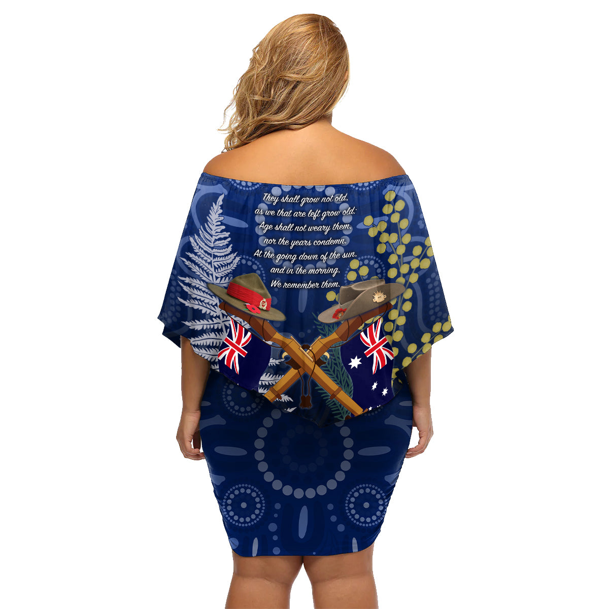 Anzac Family Matching Off Shoulder Short Dress and Hawaiian Shirt Australia Aboriginal Mix New Zealand Slouch Hats LT7 - Polynesian Pride