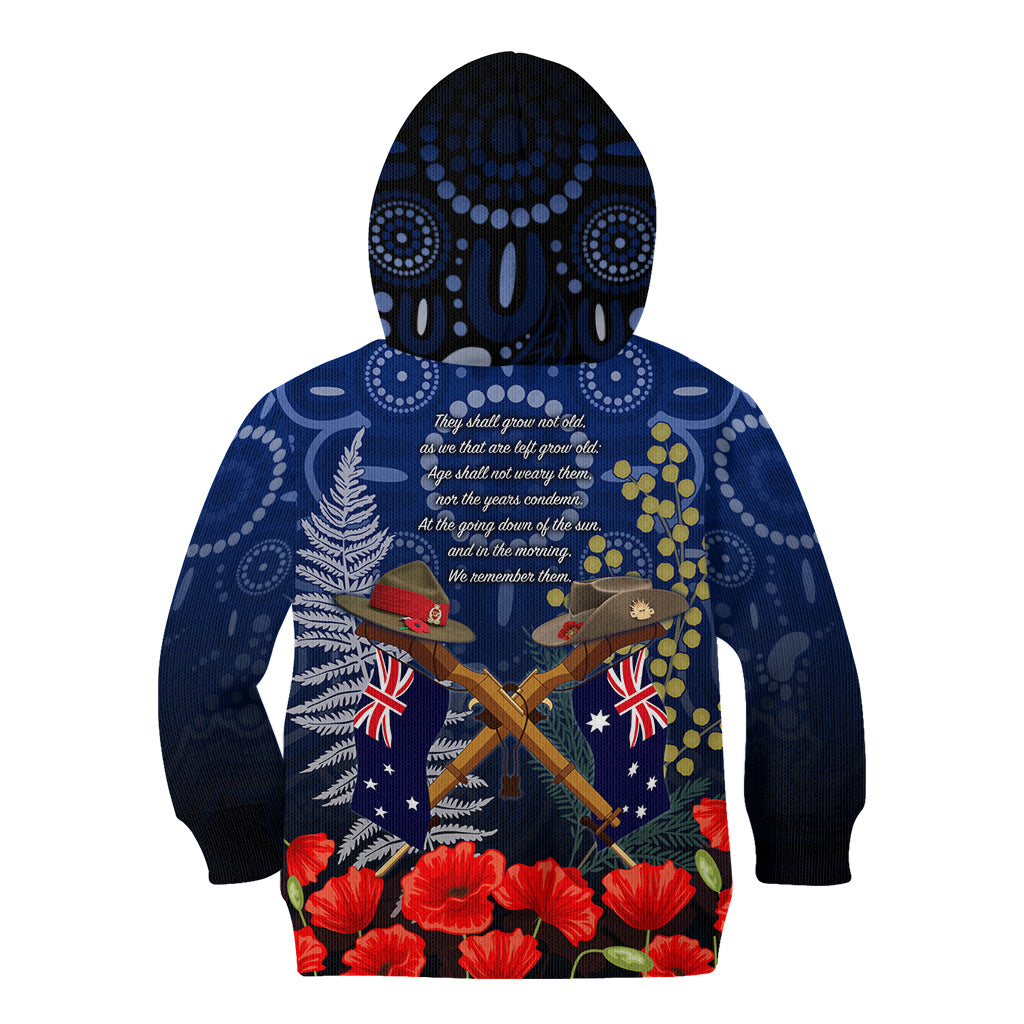 Anzac Kid Hoodie Ausralia Aboriginal Mix New Zealand Slouch Hats LT7 - Polynesian Pride