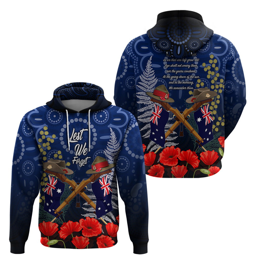 Anzac Zip Hoodie Ausralia Aboriginal Mix New Zealand Slouch Hats LT7 - Polynesian Pride