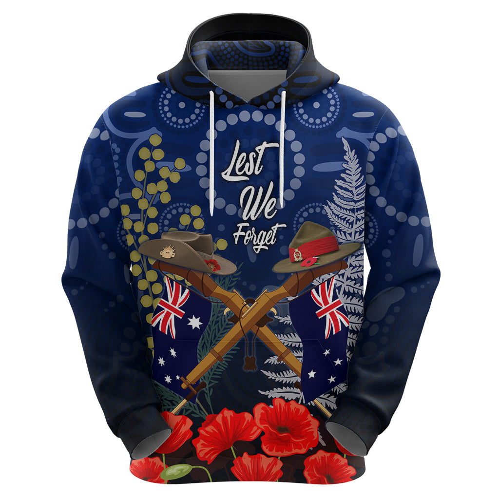 Anzac Zip Hoodie Ausralia Aboriginal Mix New Zealand Slouch Hats LT7 - Polynesian Pride