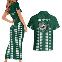 Hawaii Rainbow Warriors Personalized Couples Matching Short Sleeve Bodycon Dress and Hawaiian Shirt Kakau Ikakai Laau Pama