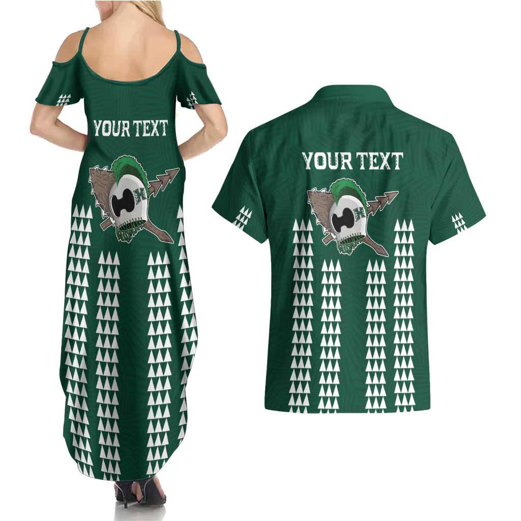 Hawaii Rainbow Warriors Personalized Couples Matching Summer Maxi Dress and Hawaiian Shirt Kakau Ikakai Laau Pama