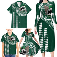 Hawaii Rainbow Warriors Personalized Family Matching Long Sleeve Bodycon Dress and Hawaiian Shirt Kakau Ikaika Laau Pama LT7 - Polynesian Pride