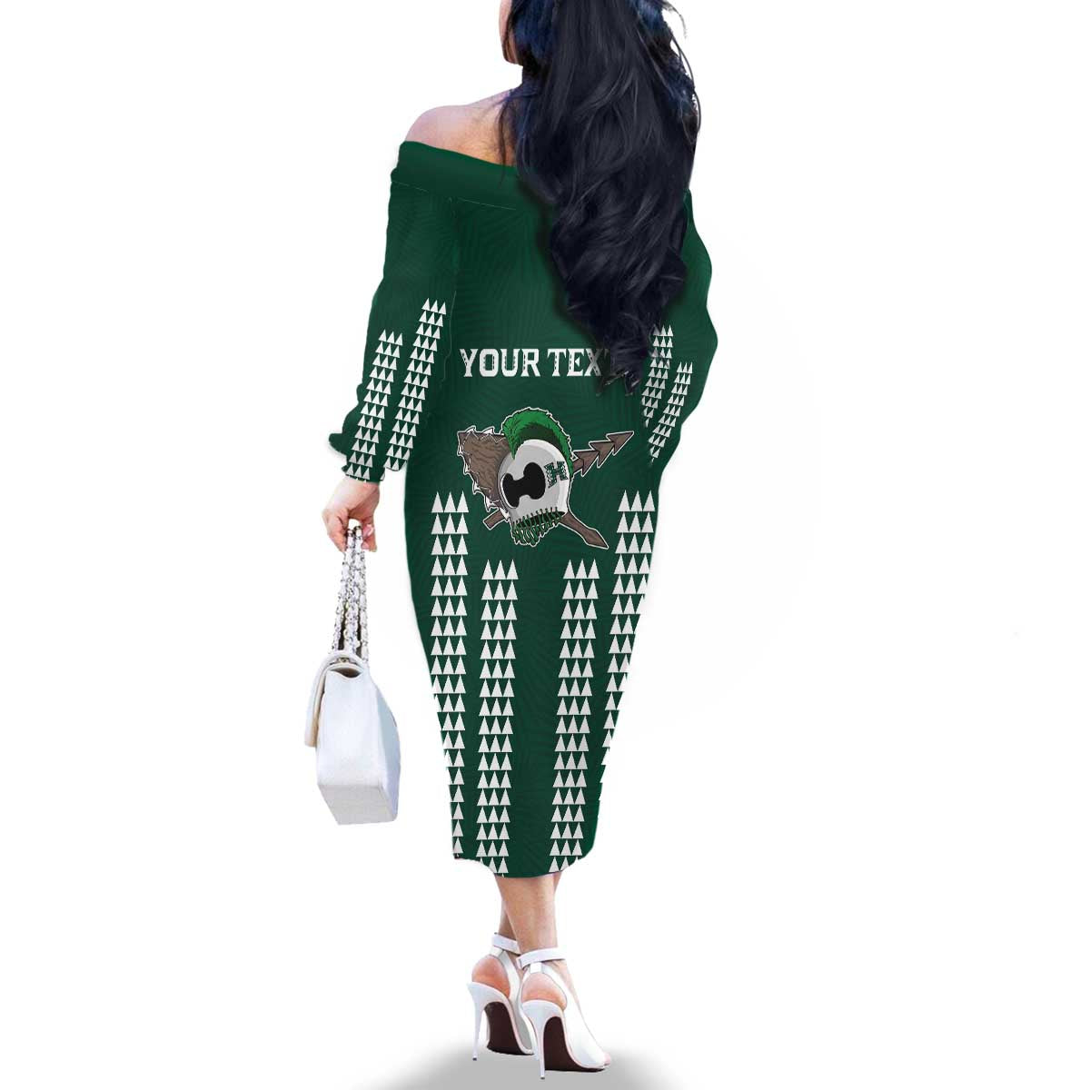 Hawaii Rainbow Warriors Personalized Family Matching Off The Shoulder Long Sleeve Dress and Hawaiian Shirt Kakau Ikaika Laau Pama LT7 - Polynesian Pride