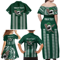 Hawaii Rainbow Warriors Personalized Family Matching Off Shoulder Maxi Dress and Hawaiian Shirt Kakau Ikaika Laau Pama LT7 - Polynesian Pride