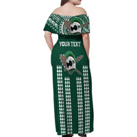 Hawaii Rainbow Warriors Personalized Family Matching Off Shoulder Maxi Dress and Hawaiian Shirt Kakau Ikaika Laau Pama LT7 - Polynesian Pride