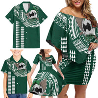 Hawaii Rainbow Warriors Personalized Family Matching Off Shoulder Short Dress and Hawaiian Shirt Kakau Ikaika Laau Pama LT7 - Polynesian Pride