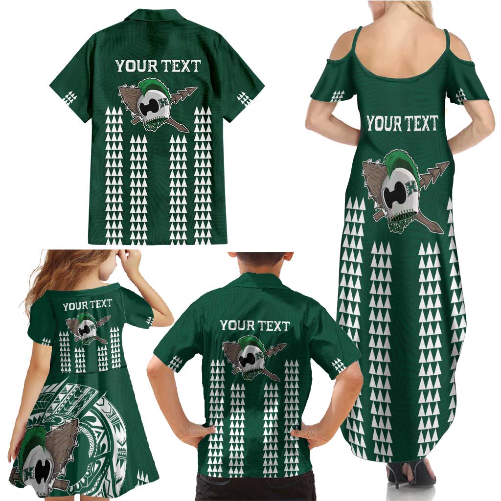Hawaii Rainbow Warriors Personalized Family Matching Summer Maxi Dress and Hawaiian Shirt Kakau Ikaika Laau Pama LT7 - Polynesian Pride