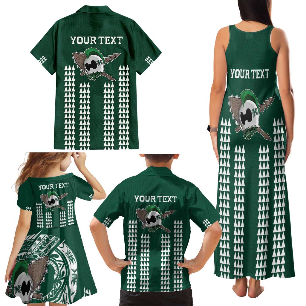 Hawaii Rainbow Warriors Personalized Family Matching Tank Maxi Dress and Hawaiian Shirt Kakau Ikaika Laau Pama LT7 - Polynesian Pride