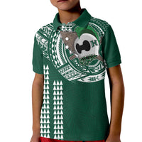 Hawaii Rainbow Warriors Personalized Kid Polo Shirt Kakau Ikaika Laau Pama LT7 Kid Green - Polynesian Pride