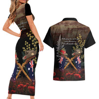 Australia - New Zealand ANZAC Couples Matching Short Sleeve Bodycon Dress and Hawaiian Shirt Gallipoli ANZAC Cove Landing LT7 - Polynesian Pride