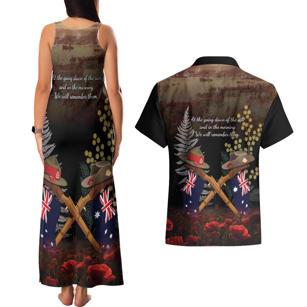 Australia - New Zealand ANZAC Couples Matching Tank Maxi Dress and Hawaiian Shirt Gallipoli ANZAC Cove Landing LT7 - Polynesian Pride