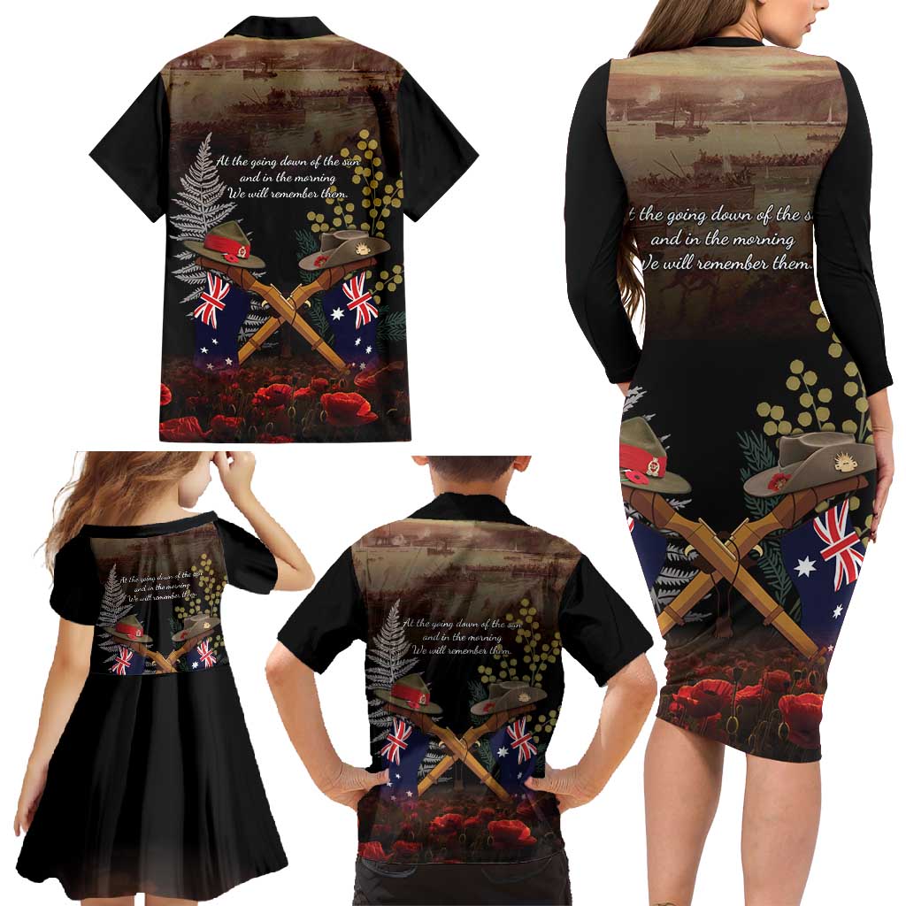 Australia - New Zealand ANZAC Family Matching Long Sleeve Bodycon Dress and Hawaiian Shirt Gallipoli ANZAC Cove Landing LT7 - Polynesian Pride