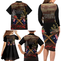 Australia - New Zealand ANZAC Family Matching Long Sleeve Bodycon Dress and Hawaiian Shirt Gallipoli ANZAC Cove Landing LT7 - Polynesian Pride
